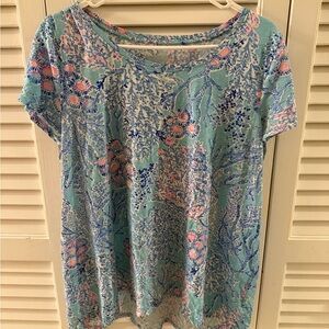 Lilly Pulitzer Scoop Neck Etta Shirt XL